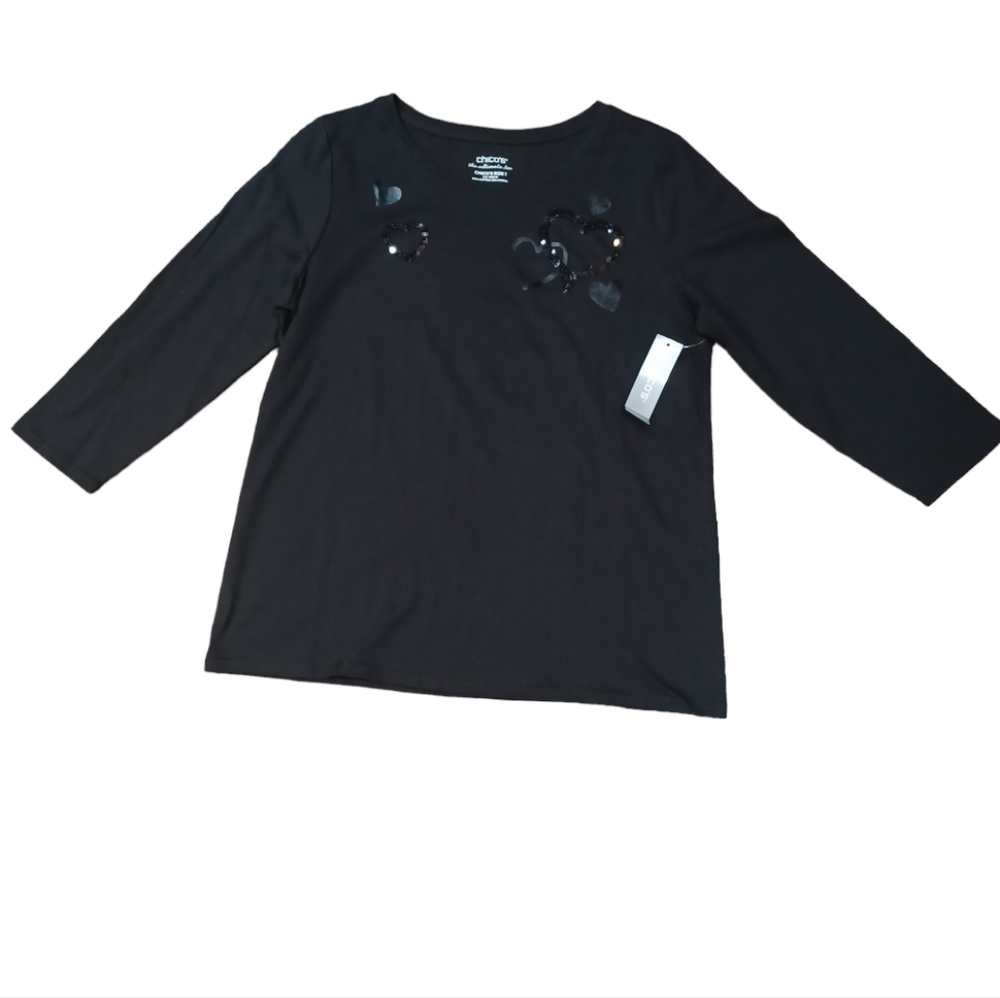 Chico's tops long sleeve size m color black